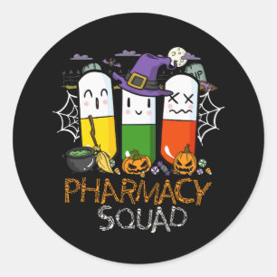 Halloween Pharmacy Squad PIls Kostuumapotheker Ronde Sticker