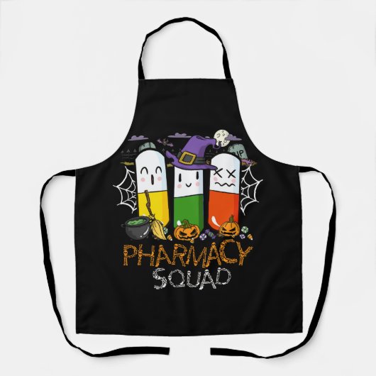 Halloween Pharmacy Squad PIls Kostuumapotheker Schort (Voorkant)