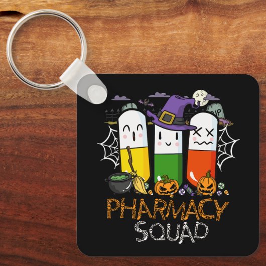 Halloween Pharmacy Squad PIls Kostuumapotheker Sleutelhanger (Voorkant)