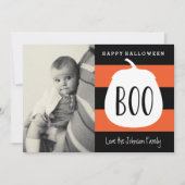 Halloween Photo Boo Pumpkin-fotokaart Kaart (Voorkant)