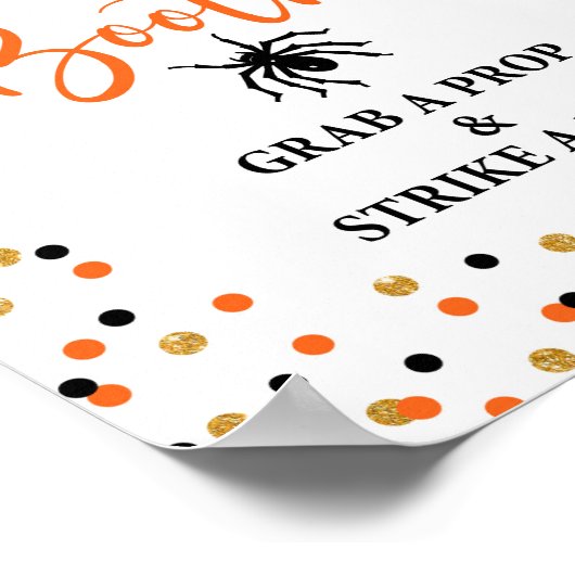 Halloween Photo Booth Party Confetti Sign Poster (Hoek)