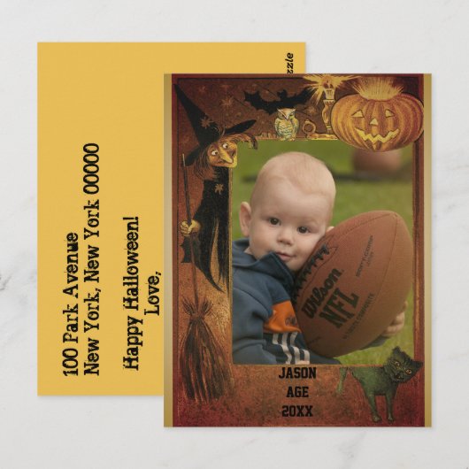Halloween Photo Briefkaart (Voorkant / Achterkant)