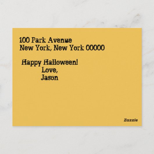 Halloween Photo Briefkaart (Achterkant)