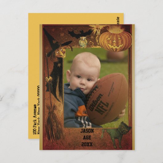 Halloween Photo Briefkaart (Voorkant / Achterkant)