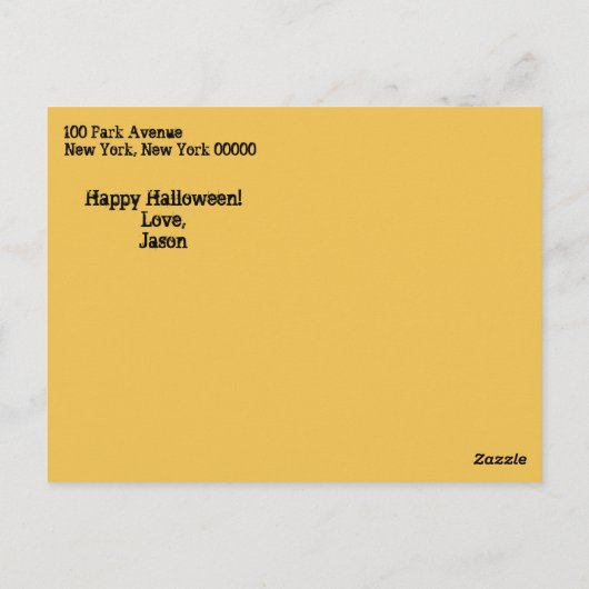 Halloween Photo Briefkaart (Achterkant)