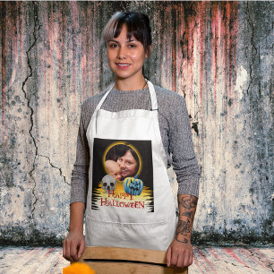 Halloween Photo Lijst Skeleton en Jack o Lantern Standaard Schort