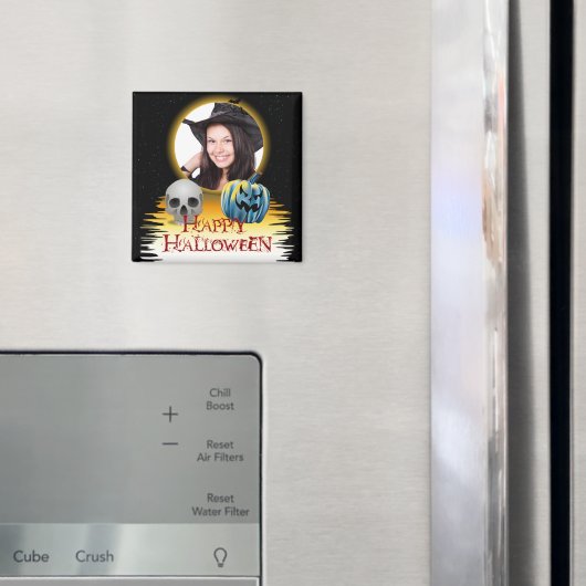 Halloween Photo Lijst Skull en Jack o' Lantern Magneet (Insitu (Koelkast))