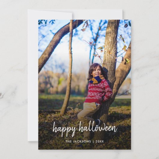 Halloween Photo | Modern Trendy Stylish Flat Card (Voorkant)