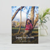 Halloween Photo | Modern Trendy Stylish Flat Card (Staand voorkant)