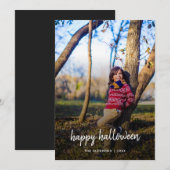 Halloween Photo | Modern Trendy Stylish Flat Card (Voorkant / Achterkant)