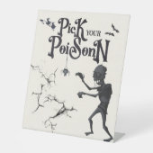 Halloween Pick Your Poison Drinken teken Reclamebord Met Voetstuk (Voorkant)