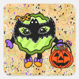 Halloween Pickle   Vakantiepickle Vierkante Sticker