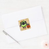 Halloween Pickle | Vakantiepickle Vierkante Sticker (Envelop)