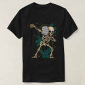 Halloween Pickleball Costume Dabbing Skeleton Pick T-shirt (Design voorkant)