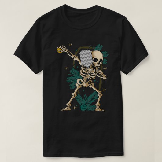 Halloween Pickleball Costume Dabbing Skeleton Pick T-shirt (Design voorkant)