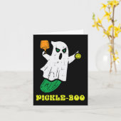 Halloween Pickleball Pickle Boo Ghost Kostuum Mann Kaart (Gele Bloem)