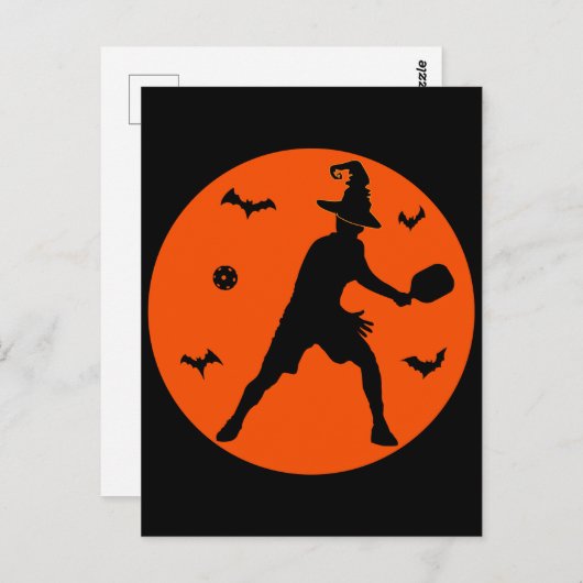Halloween Pickleball Player Briefkaart (Voorkant / Achterkant)