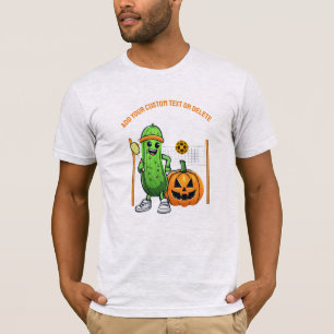 Halloween Pickleballveld Sportliefhebbers Pompoen T-shirt