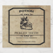 Halloween Pickled Teeth Apothecary Bier Label Etiket (Enkel label)