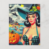 Halloween Pin-up Briefkaart (Voorkant)