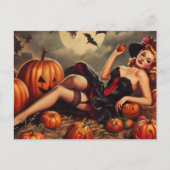 Halloween Pin Up Briefkaart (Voorkant)