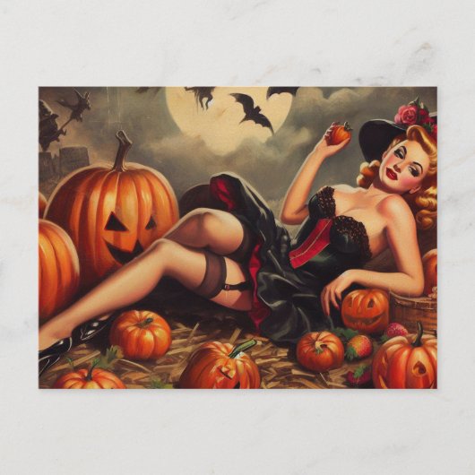  Halloween Pin Up Briefkaart (Voorkant)