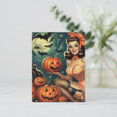  Halloween Pin Up Briefkaart (Staand voorkant)