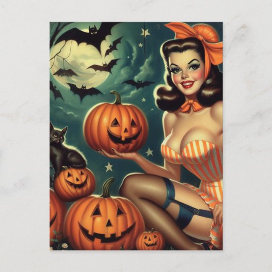  Halloween Pin Up Briefkaart (Voorkant)
