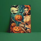 Halloween Pin Up Briefkaart