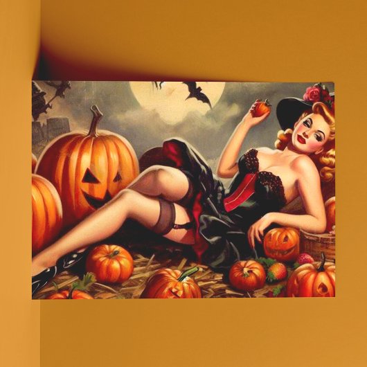 Halloween Pin Up Briefkaart