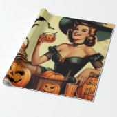 Halloween Pin-Up Cadeaupapier (Uitgerold)