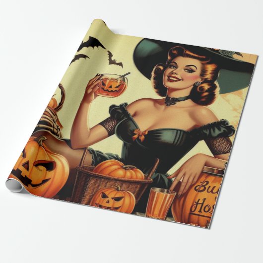  Halloween Pin-Up Cadeaupapier (Uitgerold)