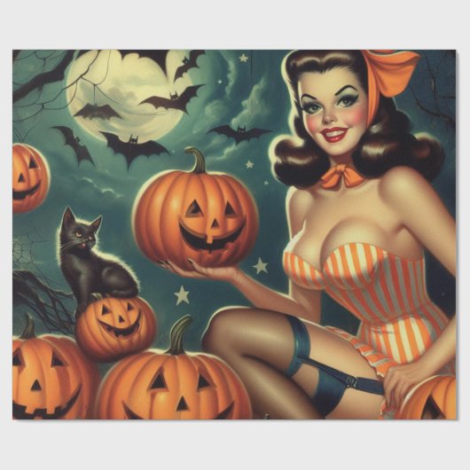 Halloween Pin Up Cadeaupapier (Vlak)