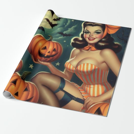  Halloween Pin Up Cadeaupapier (Uitgerold)