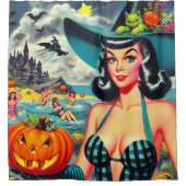 Halloween Pin-up Douchegordijn (Voorkant)