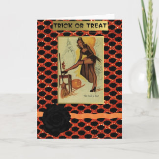 Halloween pin-up meisje wenskaart kaart