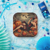  Halloween Pin Up Papieren Bordje (Feest)