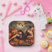  Halloween Pin Up Papieren Bordje (Feest)