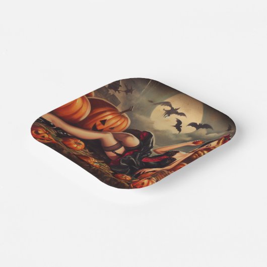  Halloween Pin Up Papieren Bordje (Gebogen)