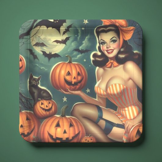  Halloween Pin Up Papieren Bordje
