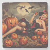  Halloween Pin Up Stenen Onderzetter (Voorkant)
