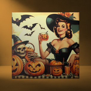 Halloween Pin-Up Tegeltje