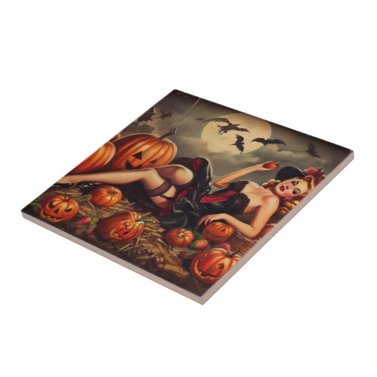  Halloween Pin Up Tegeltje (Zijkant)