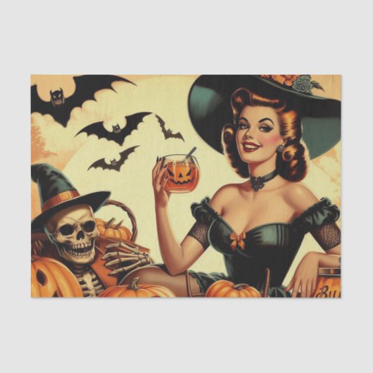 Halloween Pin-Up Tissuepapier (Voorkant)