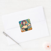  Halloween Pin-up Vierkante Sticker (Envelop)
