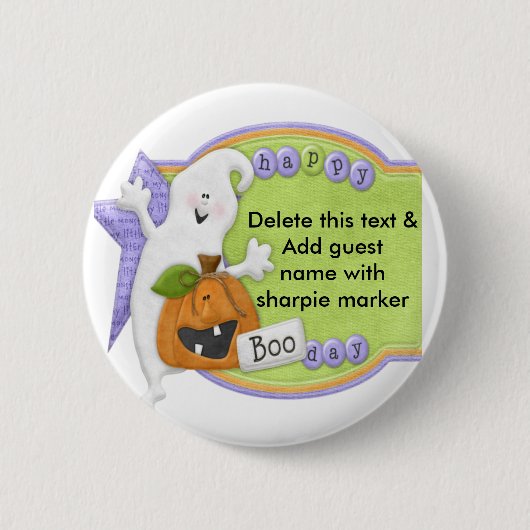 Halloween Pinback Buttonnen Party Name Pin Ronde Button 5,7 Cm (Voorkant)