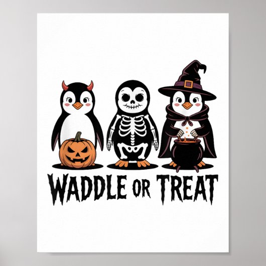 Halloween Pinguïn Trick Of Waddle Spooky _ Poster (Voorkant)