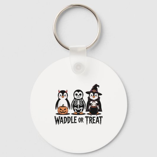 Halloween Pinguïn Trick Of Waddle Spooky _ Sleutelhanger (Voorkant)