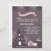 Halloween Pink and Black Invitation Kaart (Voorkant)
