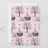 Halloween Pink and Black Invitation Kaart (Achterkant)